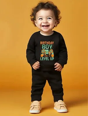 Gamer Birthday Boy Outfit Baby Boy Level Up Birthday Gamer Cake Smash 1 Bday Set • £36.50