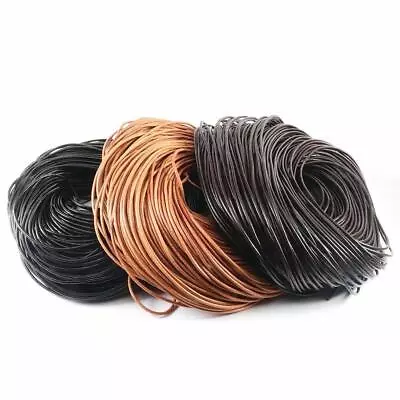 Genuine Leather Round Cord Thong Rope Diy Jewelry Necklace Making 1-5mm String R • $7.98