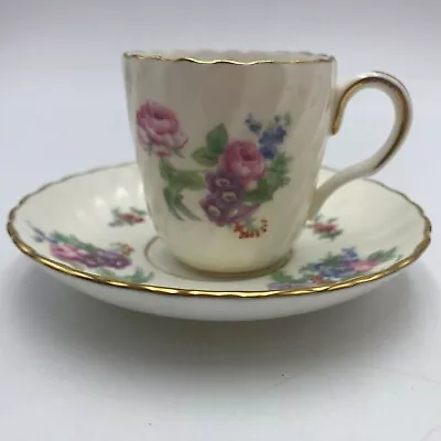 Bala Garden Flowers By Minton England Demitasse Cup & Saucer 2  Tall • $19.99