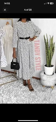 £15 • Buy Zara Bloggers Famous Polka Dot Spotty Dress Uk S