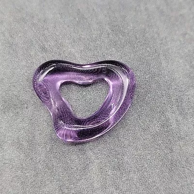 Tiffany & Co. Sterling Elsa Peretti Purple Amethyst Open Heart Pendant 11 Mm • $188