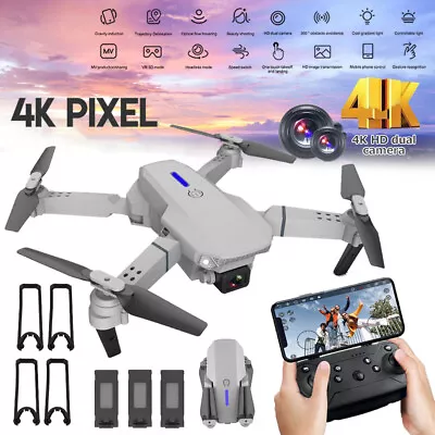 4K HD Drone Dual Camera Foldable Selfie RC Quadcopter Mini Drone Camera Toy Gift • £21.89
