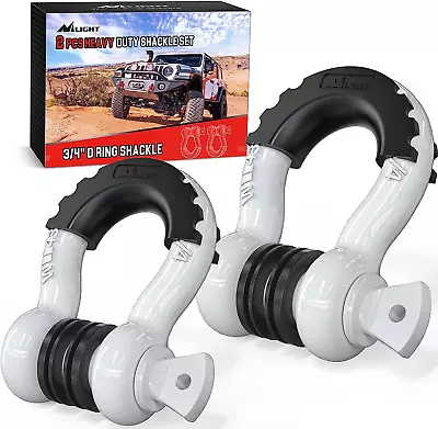 2 Pack Heavy Duty D Ring Shackle For Towing Winch Strap Truck Recovery 57000 LBS • $36.60