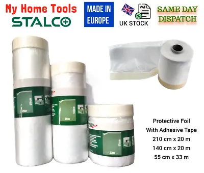 Clear DUST SHEET Adhesive Protective Film Foil Car Cover Masking Stalco Paint • £9.99