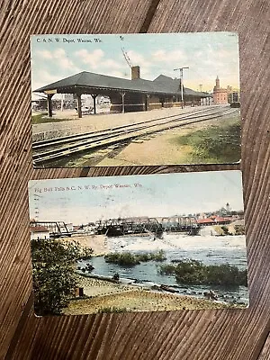 $7.99 • Buy Vintage Chicago Northwestern Railroad Depot Wausau Wis Postcards Lot (2)
