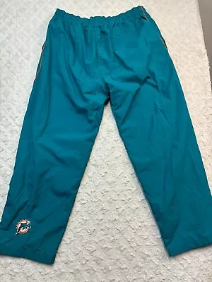 VINTAGE Miami Dolphins Joggers Men XXXL Blue Green Sweatpants NFL Football Lined • $44.99