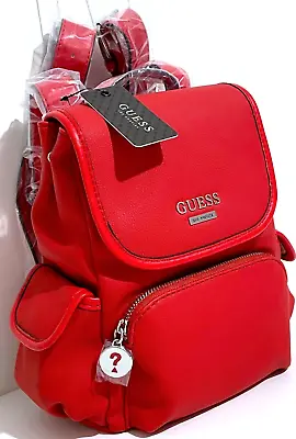 GUESS Naida LOGO BACKPACK BAG HANDBAG Red • Brand New With Tags AUTHENTIC • $114.95