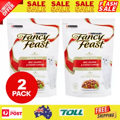 2x Purina Fancy Feast Classic Dry Cat Food Beef Salmon & Cheese Adult 450g • $15.48