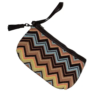 2011 MISSONI Target Colore Knit Chevron Zig Zag Tasseled Wristlet Clutch Handbag • $20