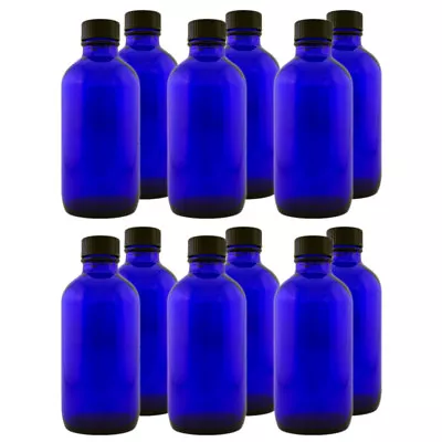 4 Fl Oz Cobalt Blue Glass Bottle W/ Phenolic Cap • $5.99