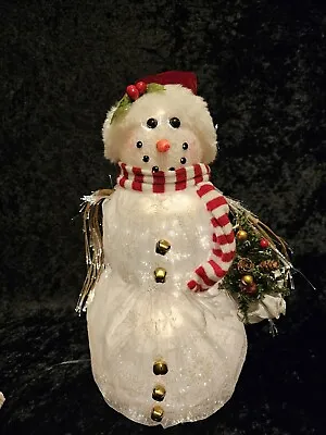 Vintage Fiber Optic Color Changing Snowman Christmas Decoration 17 Tall -Works • $33.95
