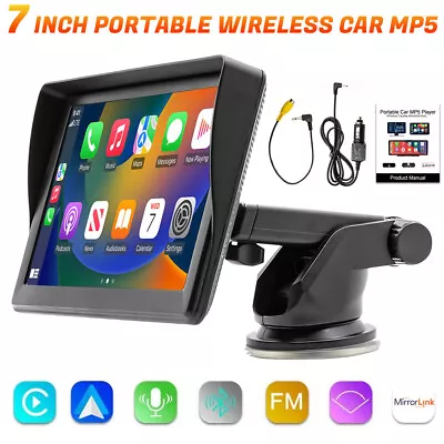 Universal 7  Touch Screen Car Radio Apple CarPlay Android Auto Portable Stereo • $44.99