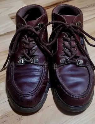 Vintage Leather Boots Ankle Size 8 Easy Spirit Women Brown Lace Up Padded • $29.99