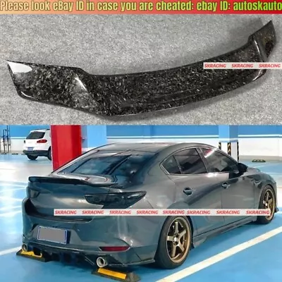 Forged Carbon Fiber Rear Trunk Lip Spoiler Wing For 2019-23 Mazda 3 Axela Sedan • $245