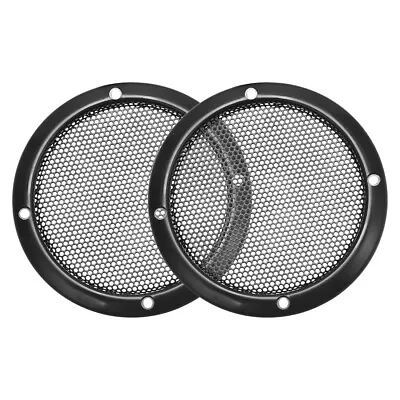 Speaker Grill Cover 3 Inch 93mm Mesh Circle Subwoofer Guard Protector Black 2pcs • $11.03