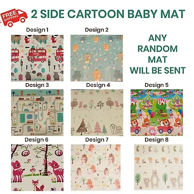 Play Mat 2 Side Baby Kids Crawling Soft Blanket Folding Waterproof Floor Carpet • £21.99