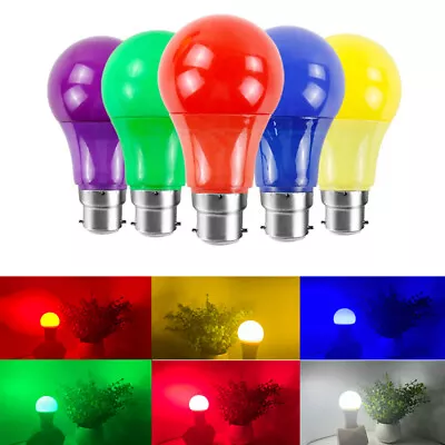 Colored B22 Bayonet LED Bulb Non-dimmable Energy Saving Lighting Bulbs For Party • £3.35