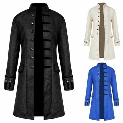 Mens Victorian Frock Coat Steampunk Tailcoat Long Jacket Vamp Gothic Vintage SPW • $65.23