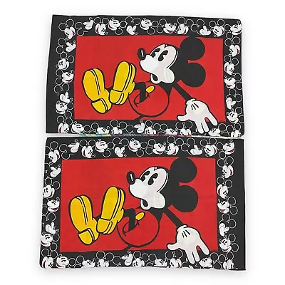 2 Vintage Mickey Mouse Pillow Case Double Sided Disney Character All Over Print • $39.99