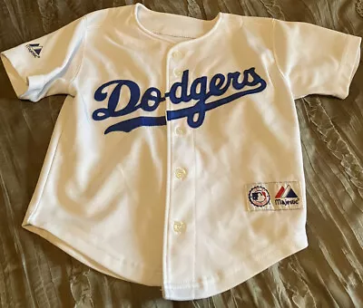 LOS ANGELES DODGERS Baseball MAJESTIC Sewn Blank Little Boys SMALL 4 Jersey MLB • $24.99