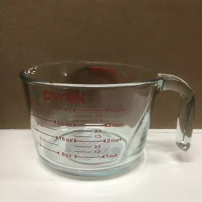 Pyrex Measuring Cup 4 Cup (32 Oz) Glass Clear/Red New A2 • $20.99