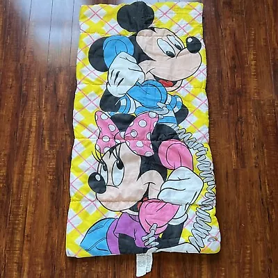 Vintage Disney Mickey & Minnie Mouse Phone Call Youth Sleeping Bag ~28”x54” • $17.95