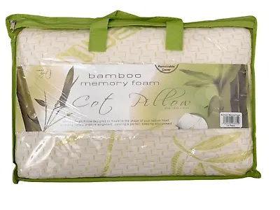 Infant Bamboo Memory Foam Cot Pillow - Nursing Pillow With Removable Cover 25x40 • £9.99