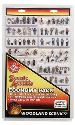 Woodland Scenics ~ HO Scale People ~ Assorted Worker Set ~ Economy Pack ~ A2052 • $114.82