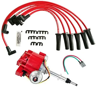 Chevy GMC 230 250 292 Late Model HEI Distributor 65K Coil Spark Plug Wires Truck • $114.99