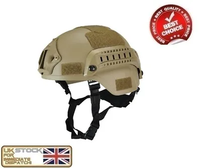 Tactical Military Protective Swat Fast Helmet Combat Dark Earth Tan Airsoft • £18.50