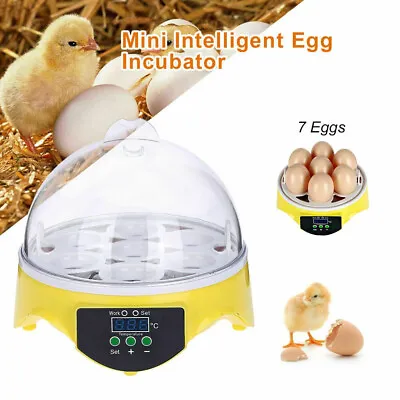 Digital 7 Egg Incubator Clear Chicken Poultry Bird Hatcher Temperature Control • $32.39