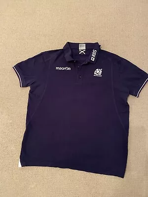 SCOTLAND Macron Rugby Polo Shirt Embroidered Logo Mens Size XXL • £13.99