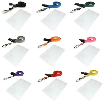£1.50 • Buy ID Lanyard Neck Strap Metal Clip & A6 Clear Badge Pass Card Holder Pocket Wallet