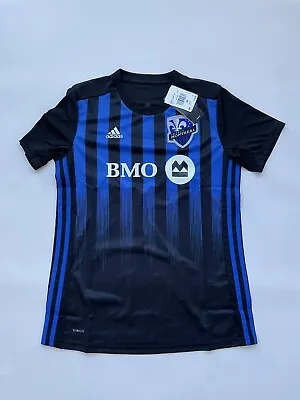 $90 Adidas Women’s Soccer MLS Montreal Impact Jersey Black-Blue Size M • $39.99