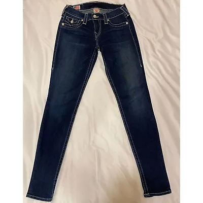 TRUE RELIGION Jeans Halle Mid Rise Super Skinny Stretch Denim Jeans Size 27 • $24