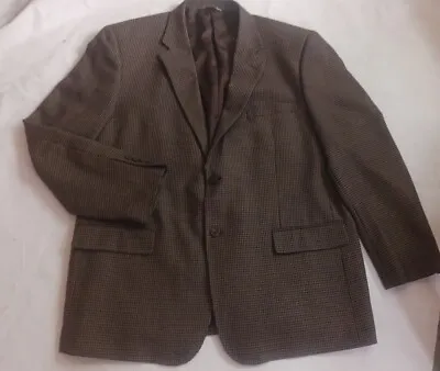 VTG JOSEPH & FEISS Lambs Wool Tweed Blazer Brown Jacket Sport Suit Coat 48 L • $39.99