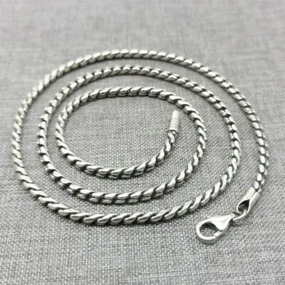 925 Sterling Silver Oxidized Bone Shape Necklace Chain Lobster Clasp 18  To 30  • $72.48