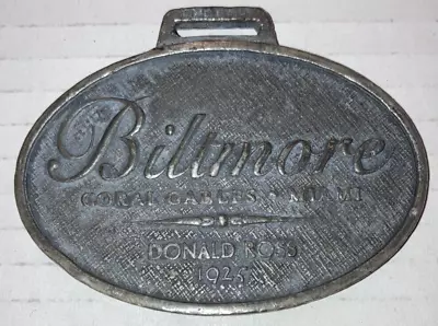 Biltmore Country Club Metal Golf Bag Tag. Vtg Donald Ross. Coral Gables Miami • $24.95