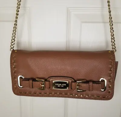 NWOT!  Michael Kors Hamilton Dark Tan Leather Small Flap Bag Chain Strap • $59.99