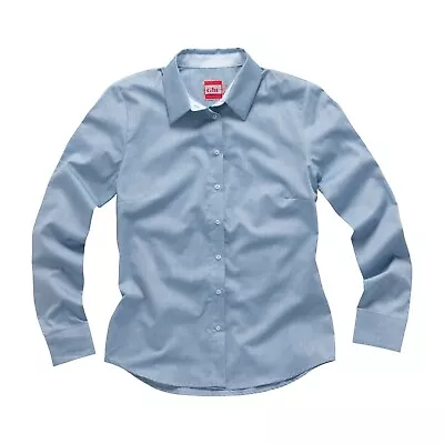 £15 • Buy Gill Womans Blue Long Sleeve Oxford Crew Shirt CC02W Size 10 (511)