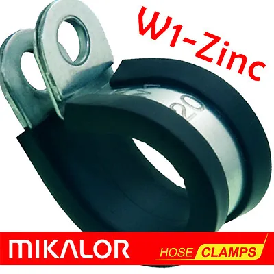 EPDM Rubber Lined P Clips |  Mikalor  | ZINC PLATED MILD STEEL W1 | P-Clip Clamp • £2.50