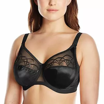 Elomi BLACK Cate Underwire Full Cup Banded Bra US 38DD • $35.40