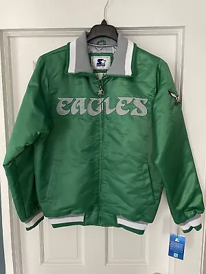 Philadelphia Eagles Satin Starter Jacket Kelly Green Size Medium NWT • $200