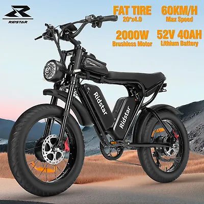 Ridstar 1000/1500/2000W Electric Bike 15/20/40Ah Battery City Mountain E-Bike US • $549.89