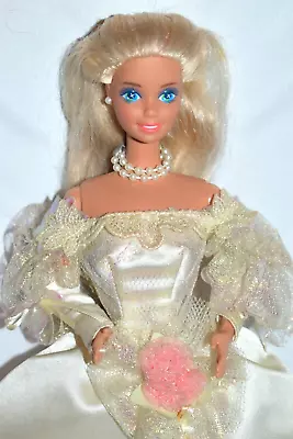 VINTAGE MATTEL 1991 DREAM BRIDE BARBIE W/ ORIGINAL GOWN VEIL & LINGERIE ~ READ! • $4.95