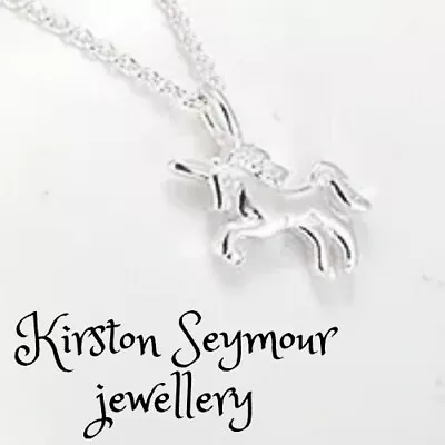 Unicorn Pendant Necklace 925 Stirling Silver In Gift Pouch Women Girl Jewellery  • £6.99