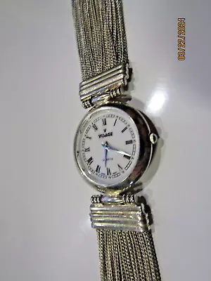 Visage Mesh Band Fancy Lugs Women's Watch. Wear It Or Sale New Battery #A17 • $0.89