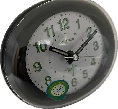 Champion Traditional Battery Alarm Clock Sweeping Non Tick Light And Snooze • £14.99