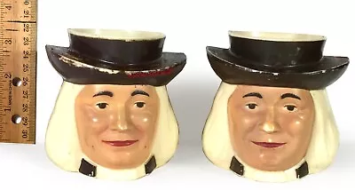 Pair Of Vintage Quaker Oats Figural Cereal Premium Plastic Mugs (Circa 1950's) • $14.98