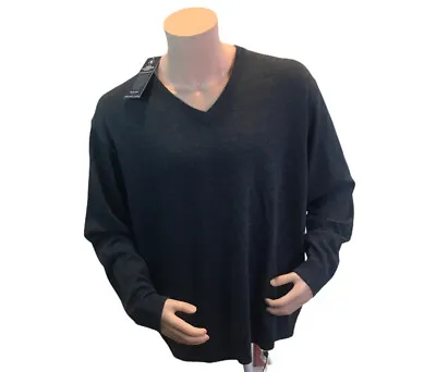 NWT Hart Schaffner Marx Men's Extra Fine Merino Wool Sweater Gray Big Tall 2XB • $27
